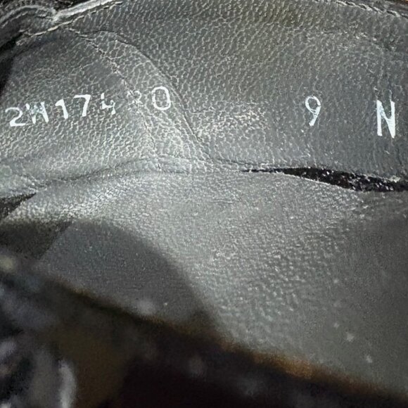 Stuart Weitzman Black Patent Leather Cut Out Peep Toe Heel Grosgrain Bow Size 9N - Picture 9 of 9